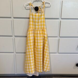 Hope and Henry Girls Yellow and White Gingham Dress size 7 like new
